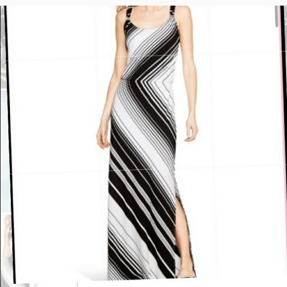 WHBM Black and white maxi dress